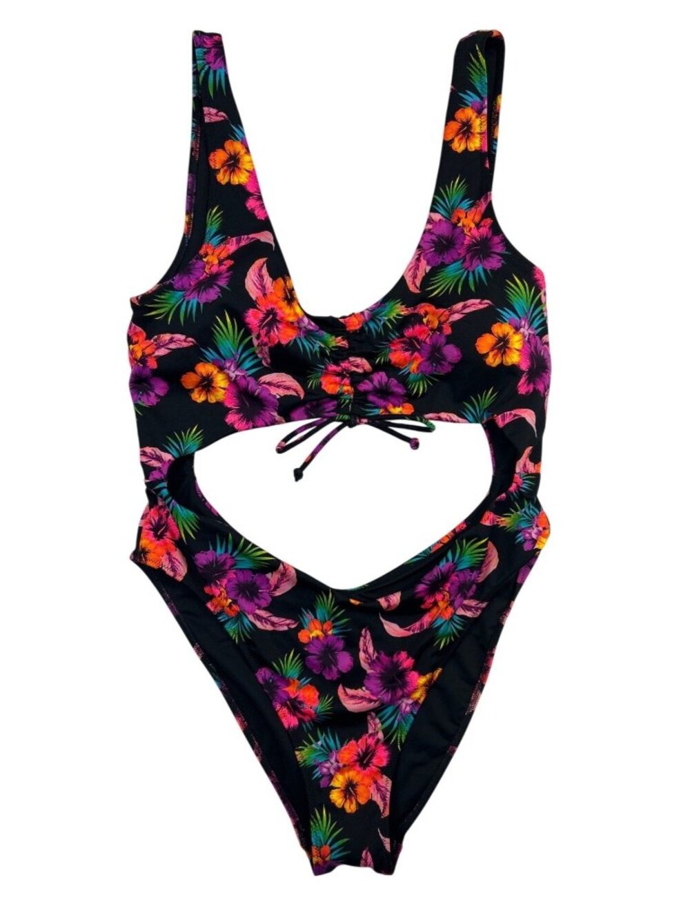 NWOT Victoria’s Secret Pink Tropical Floral One-Piece Cutout Swimsuit